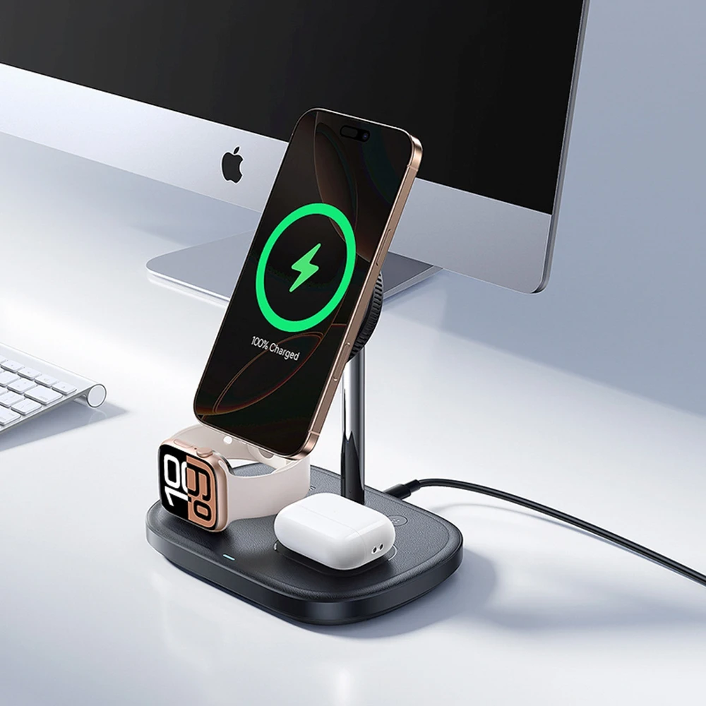 „Baseus EnerFill FS41 3in1“ aušinamas nešiojamas įkroviklis su ES kištuku, 45 W, USB-C į USB-C laidu - juodas