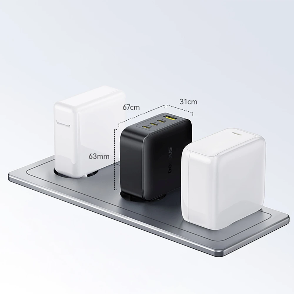 Baseus Sieninis įkroviklis EnerFill FH11 140W USB-A + 3xUSB-C QC PD3.1, juodas