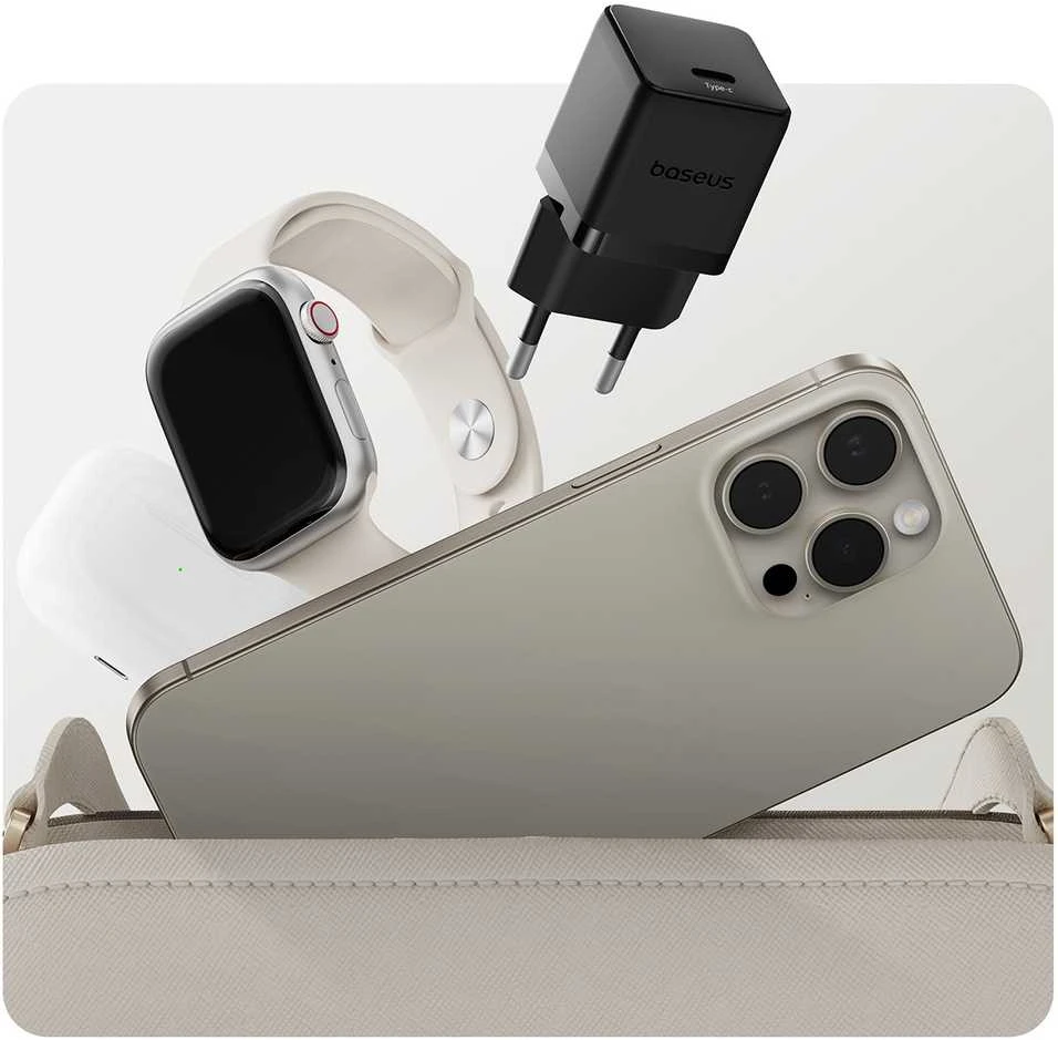 Baseus Palm Fast Charger USB-C 20W Cluster juodos spalvos