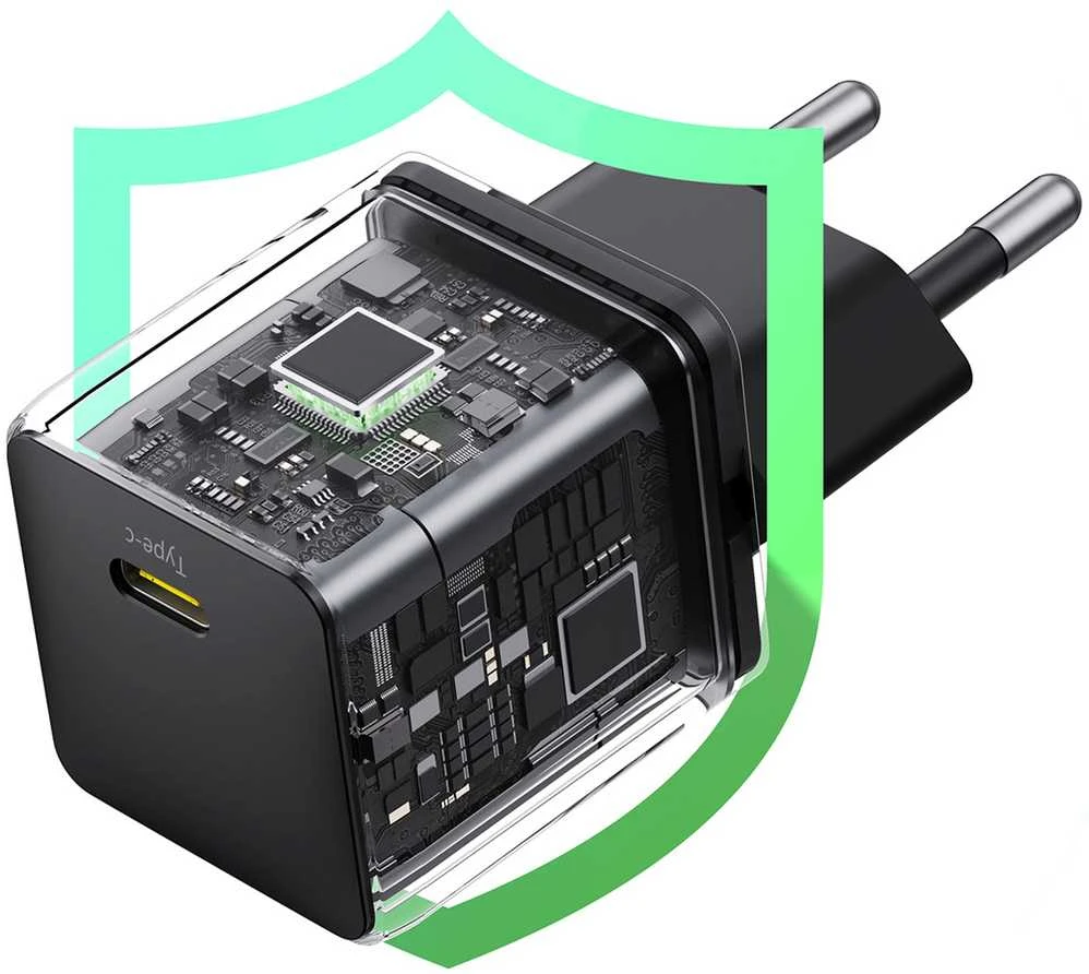 Baseus Palm Fast Charger USB-C 20W Cluster juodos spalvos