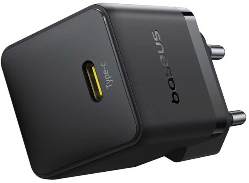 Baseus Sieninis įkroviklis Palm 20W USB-C QC3.0 PD3.0 su USB-C kabeliu 1m, juodas