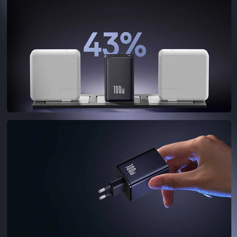 Baseus EnerFill FE11 100W 2 x USB-C + USB-A - juoda