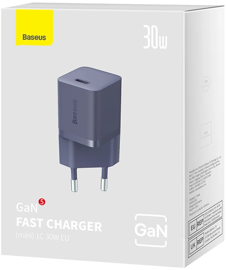 Baseus GaN5 30W USB-C EU - violetinė