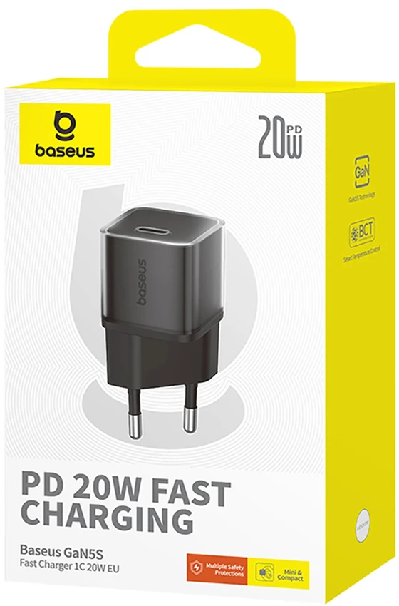 Baseus GAN5S P10162503113-00 Mains Charger PD 20 W Juodas