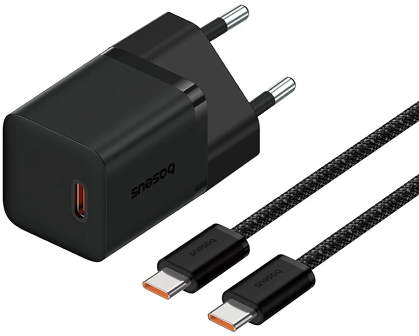 Baseus GaN5 30W su kablem 100W USB-C do USB-C - juoda