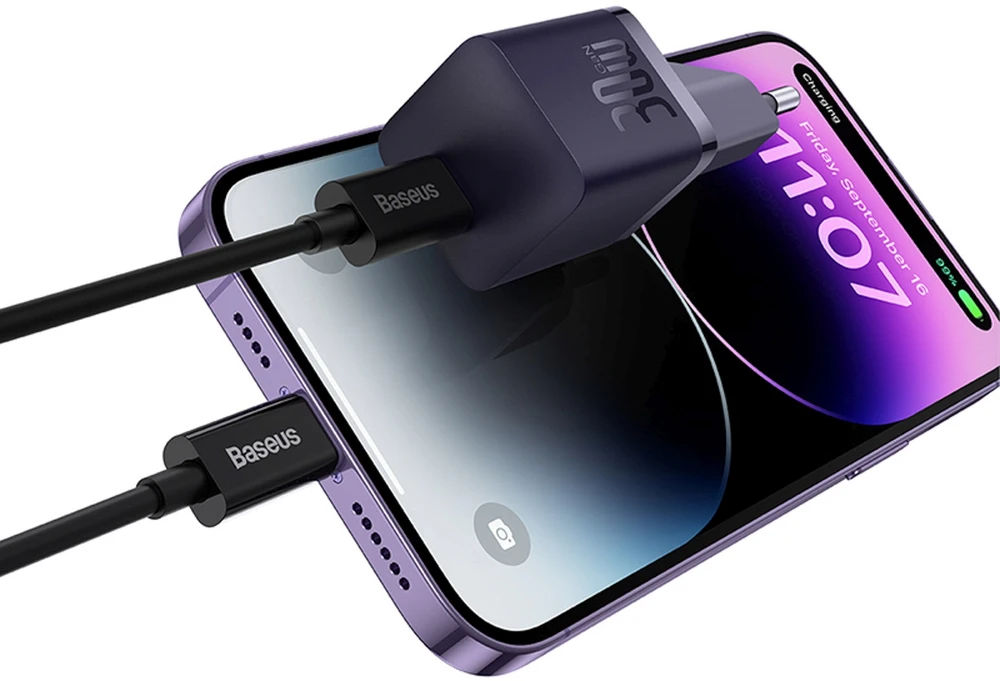 Baseus GaN5 30W USB-C EU - violetinė