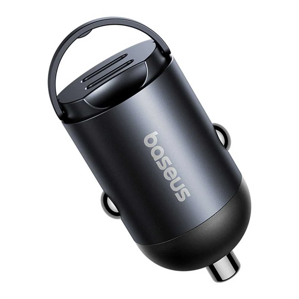 „Baseus Tiny Star Mini“ automobilinis įkroviklis USB-C/USB-C 30W „Cosmic“ juodos spalvos