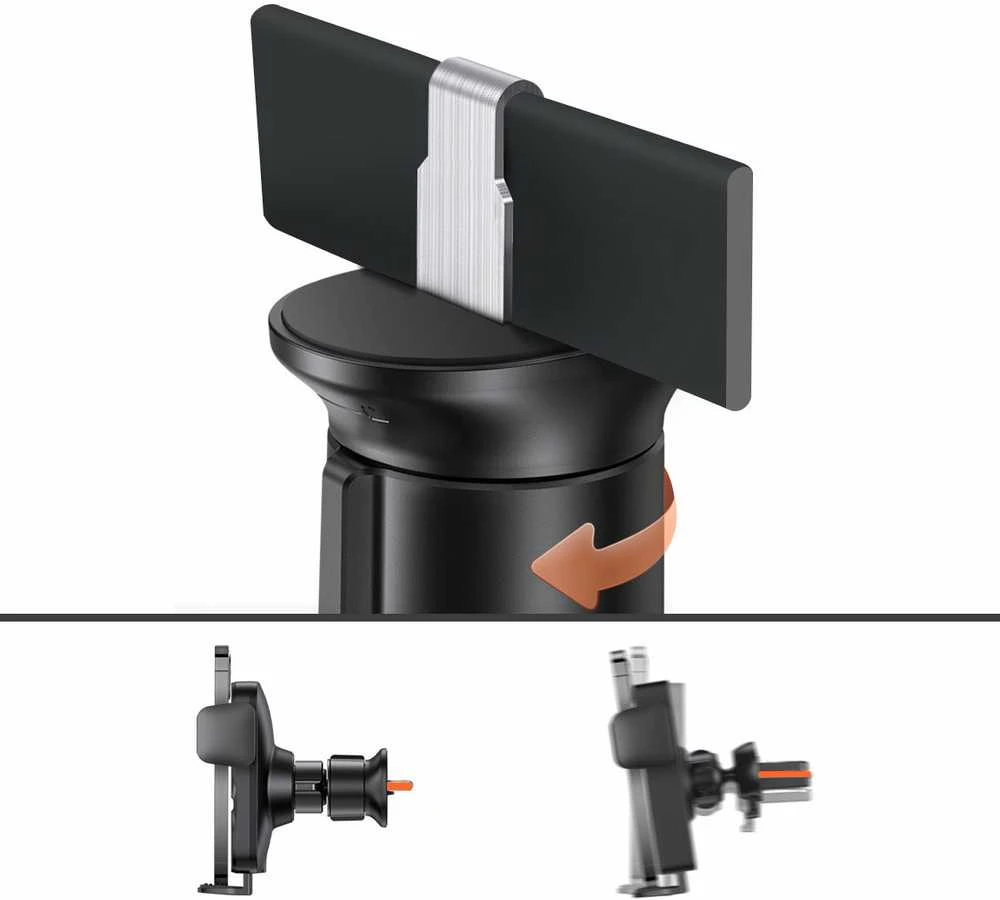 Baseus Automobilinis laikiklis 4.7-7.5" ekranų telefonams su belaidžiu Qi įkrovimu 15W, IR jutikliu