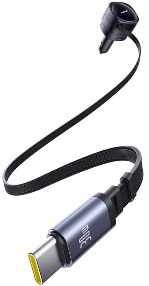 "Baseus PD" automobilinis įkroviklis 1x USB-C + USB-A prievadas 90W, juodas
