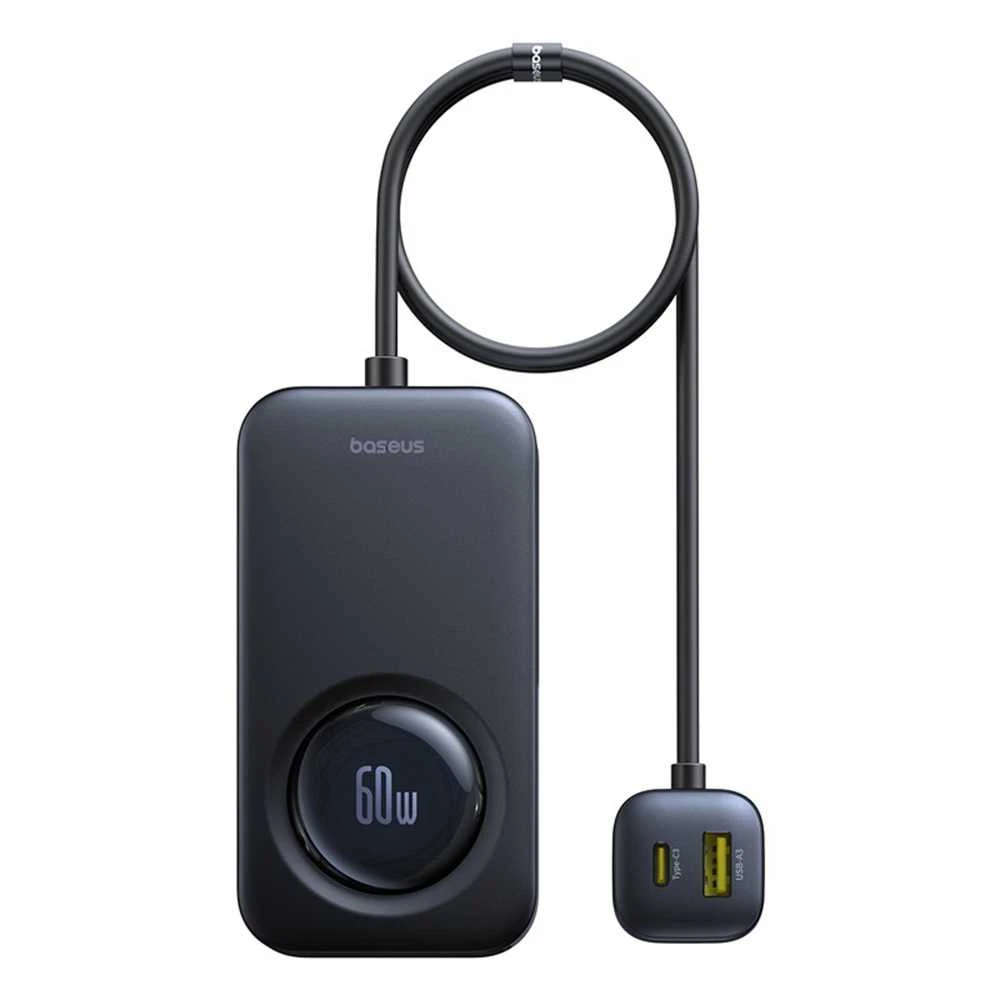 „Baseus PrimeTrip VW1 60W“ su integruotu laidu 6 įrenginiams - juoda