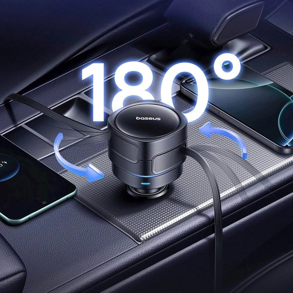 "Baseus PD" automobilinis įkroviklis 2x USB-C prievadas 60W, juodas