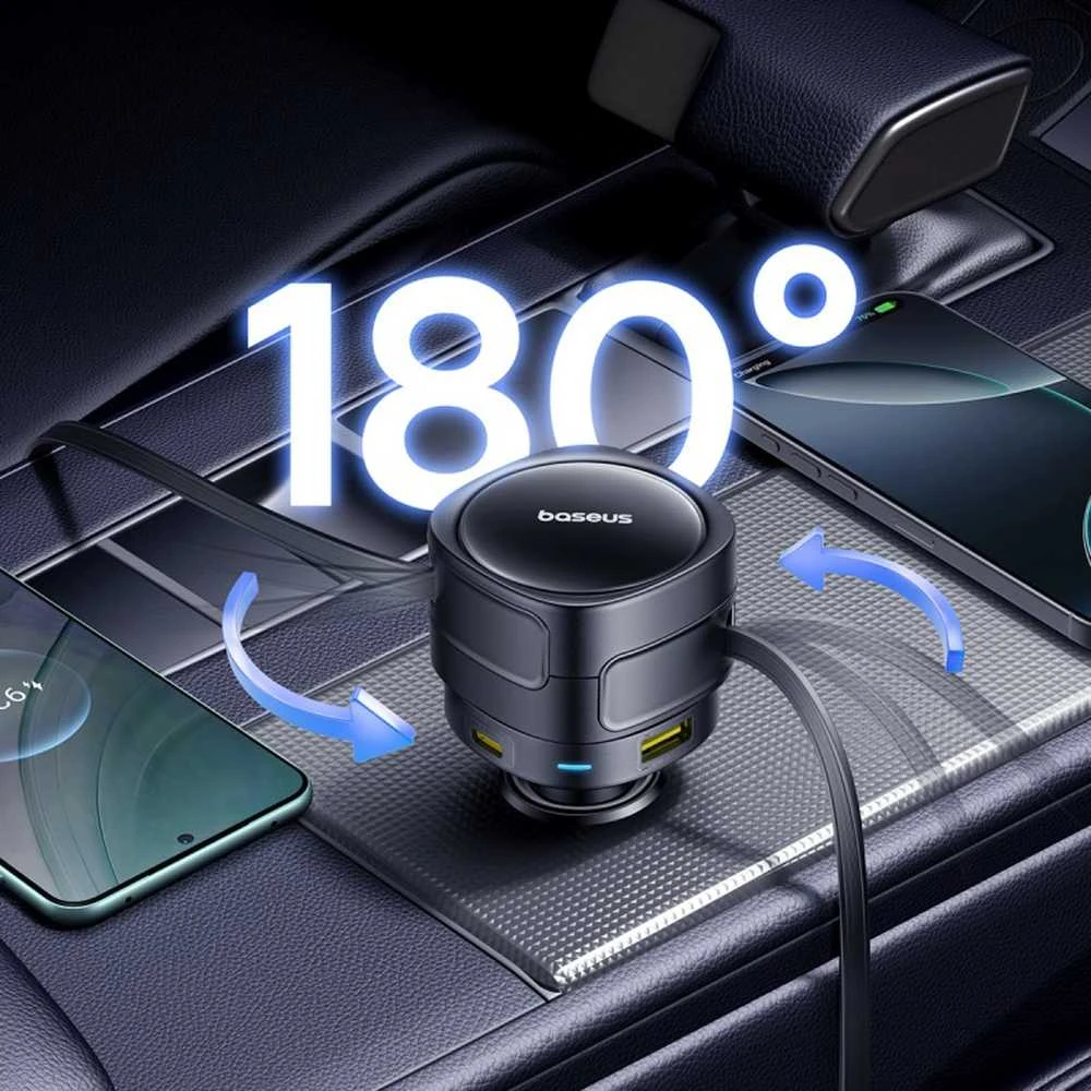 "Baseus PD" automobilinis įkroviklis 2x USB prievadas 90W, juodas