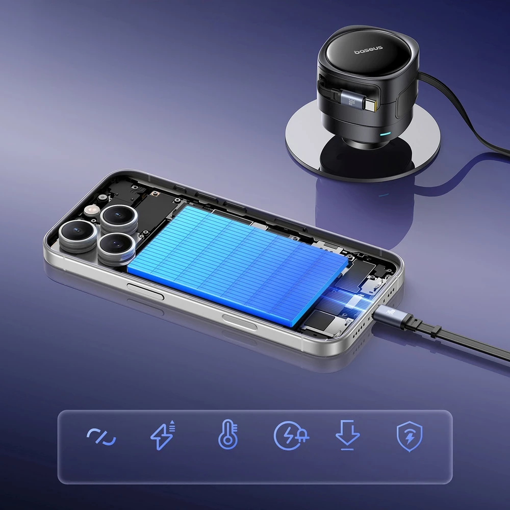 "Baseus PD" automobilinis įkroviklis 2x USB-C prievadas 60W, juodas