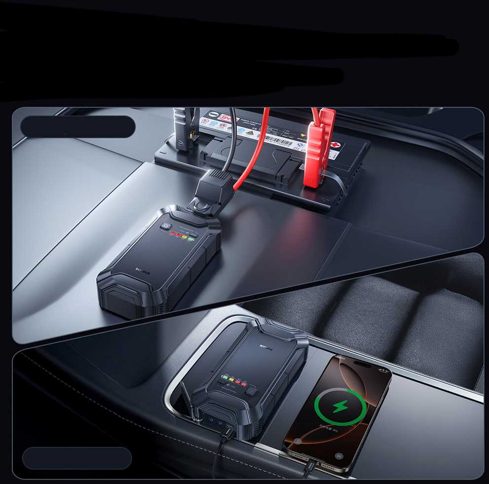 Išorinis akumuliatorius (Powerbank) su automobilio užvedimo funkcija max 5000A 44.4Wh su PTC pašildymu IP55 USB-A/USB-C 15W PrimeTrip VJ1 BASEUS