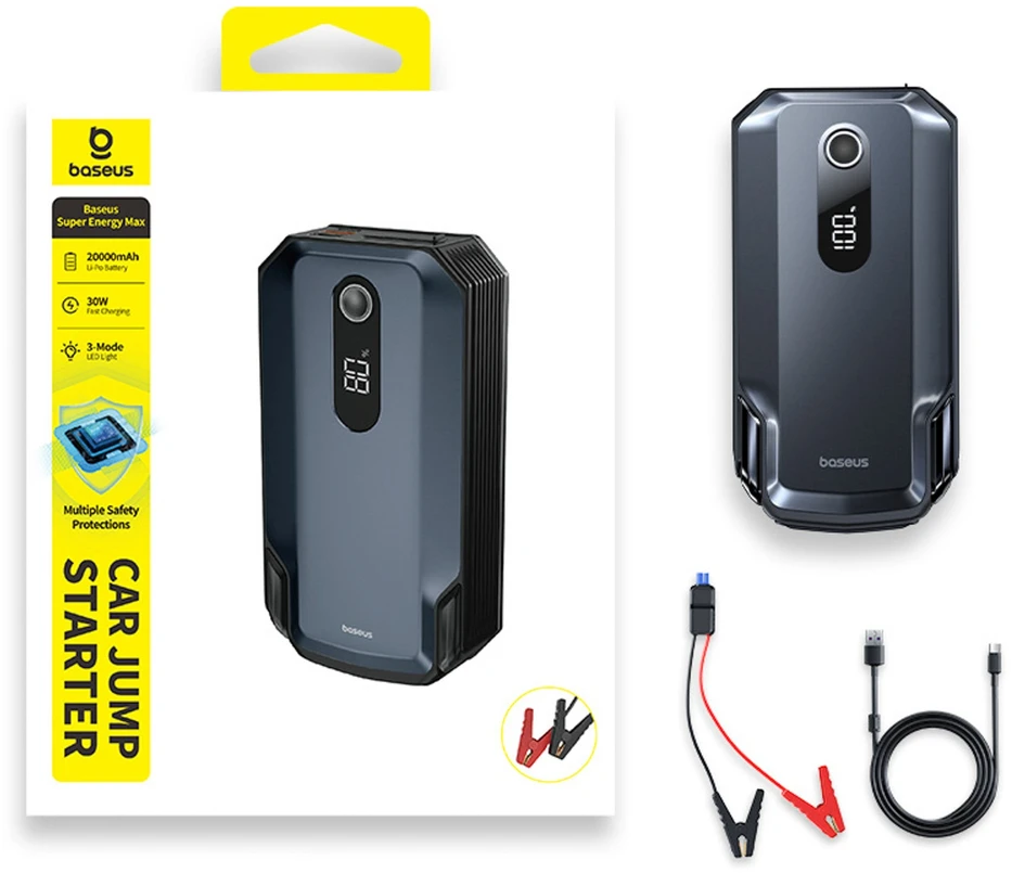 Jump starter Baseus Super Energy Max 20000mAh - juoda