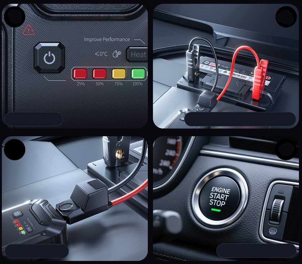 Išorinis akumuliatorius (Powerbank) su automobilio užvedimo funkcija max 5000A 44.4Wh su PTC pašildymu IP55 USB-A/USB-C 15W PrimeTrip VJ1 BASEUS
