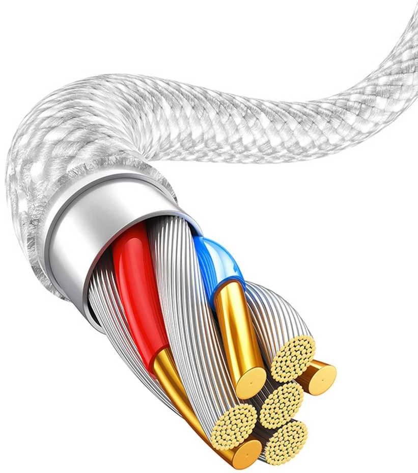 Baseus Dynamic USB - Lightning kabelis 2.4A 2m - Baltas