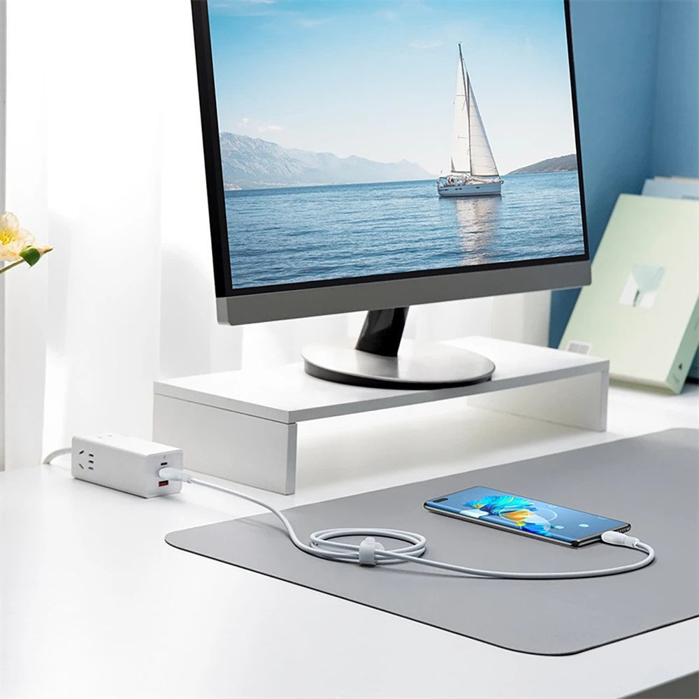 Baseus Pudding 100W USB-A - USB-C laidas, 1,2 m - baltas