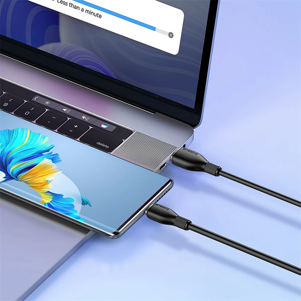 Baseus Pudding 100W USB-A – USB-C kabelis, 1,2 m – juodas