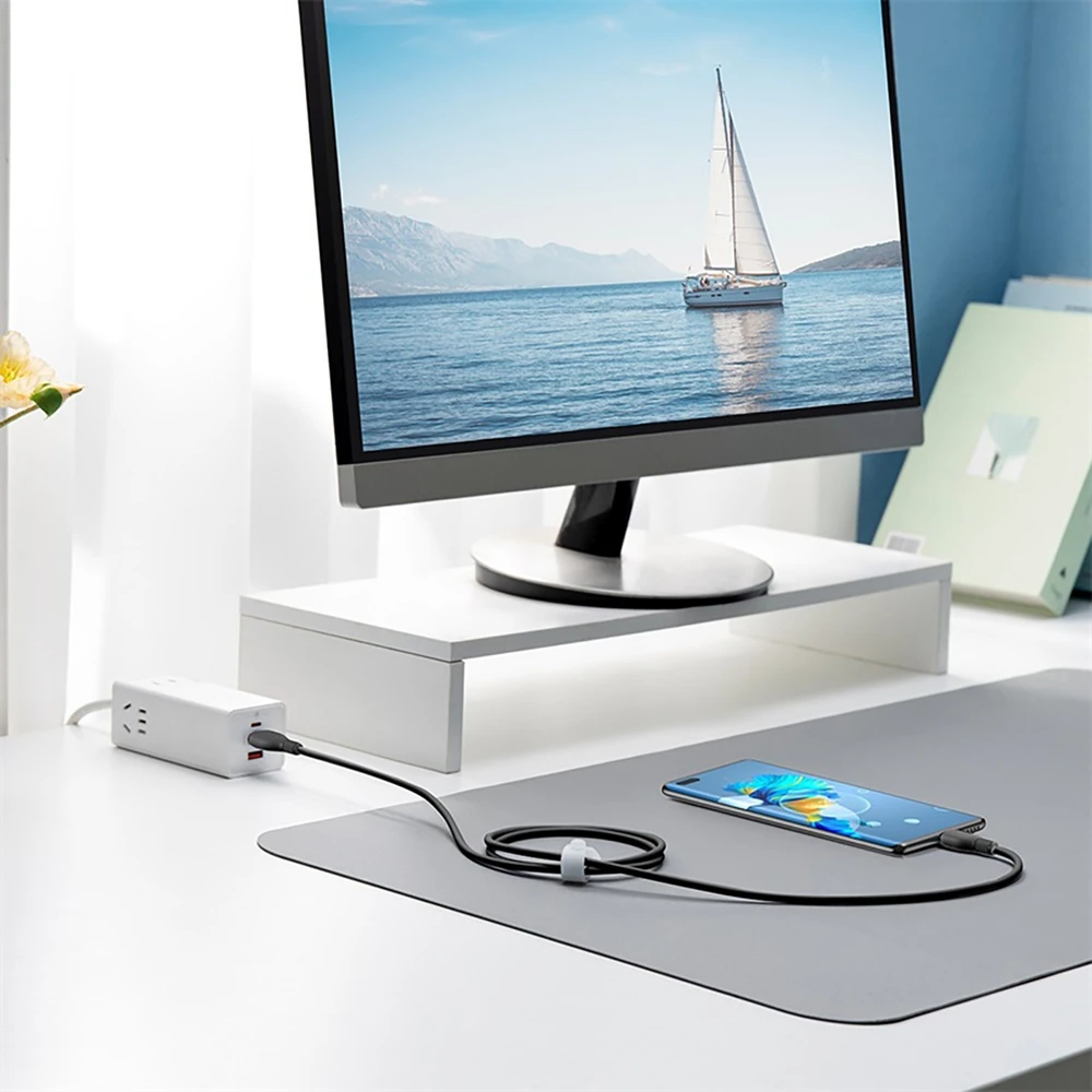 Baseus Pudding 100W USB-A – USB-C kabelis, 1,2 m – juodas