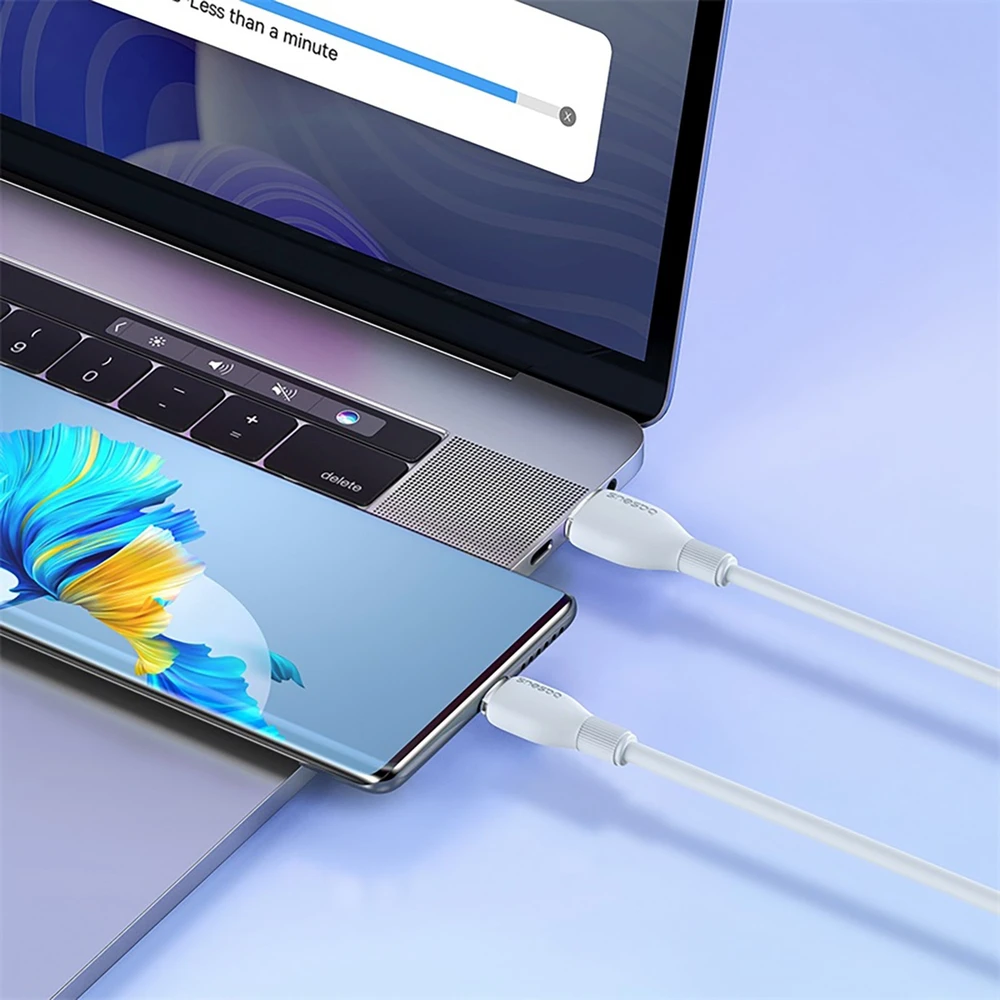 Baseus Pudding 100W USB-A - USB-C laidas, 1,2 m - baltas