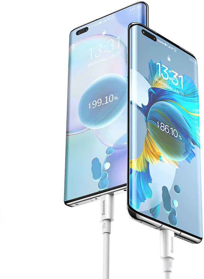 USB laidas per USB-C Baseus Superior 100W 1m (baltas)