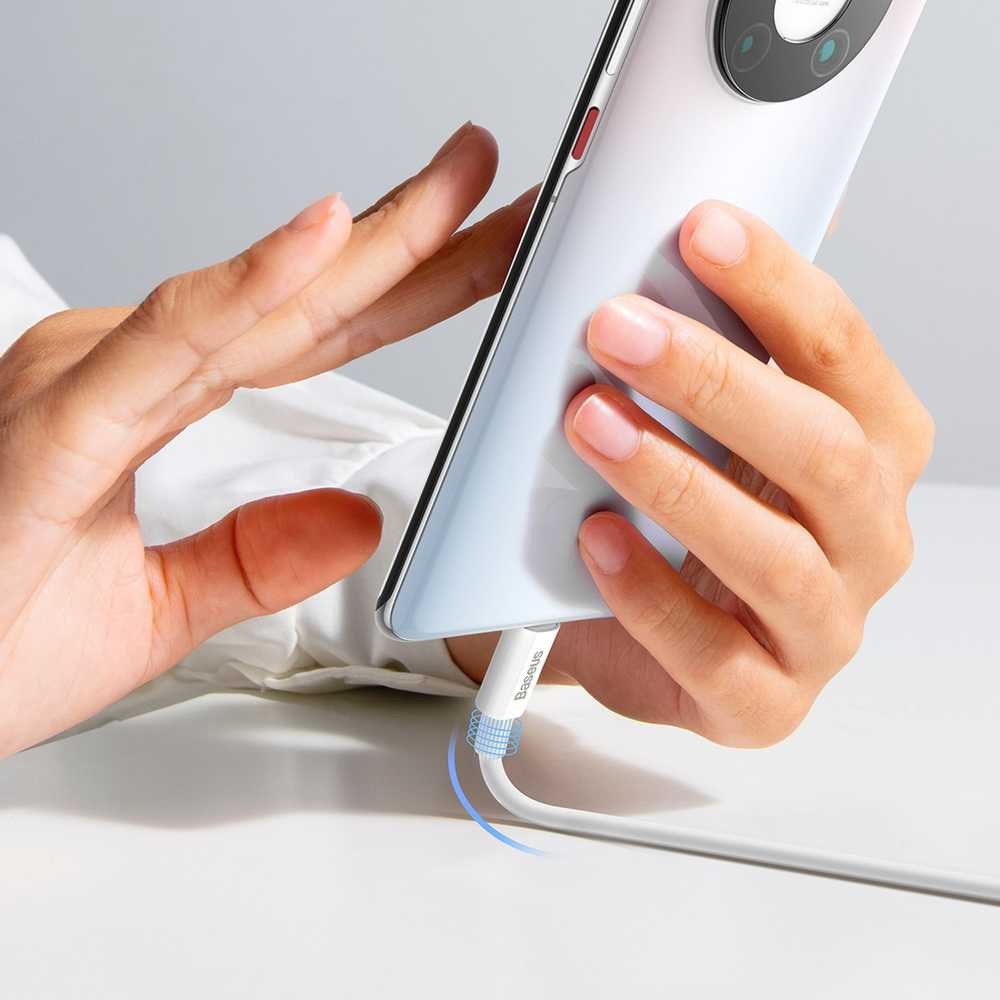 USB laidas per USB-C Baseus Superior 100W 2m (baltas)