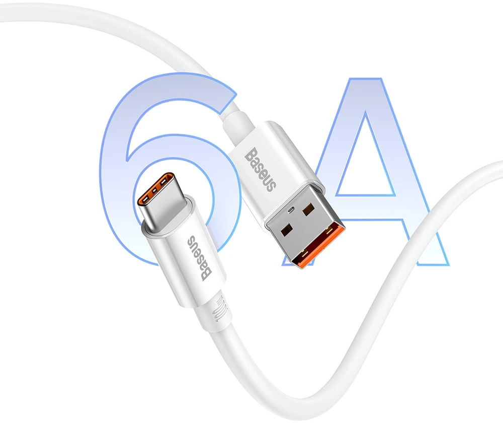 USB laidas per USB-C Baseus Superior 100 W 1.5 m (baltas)