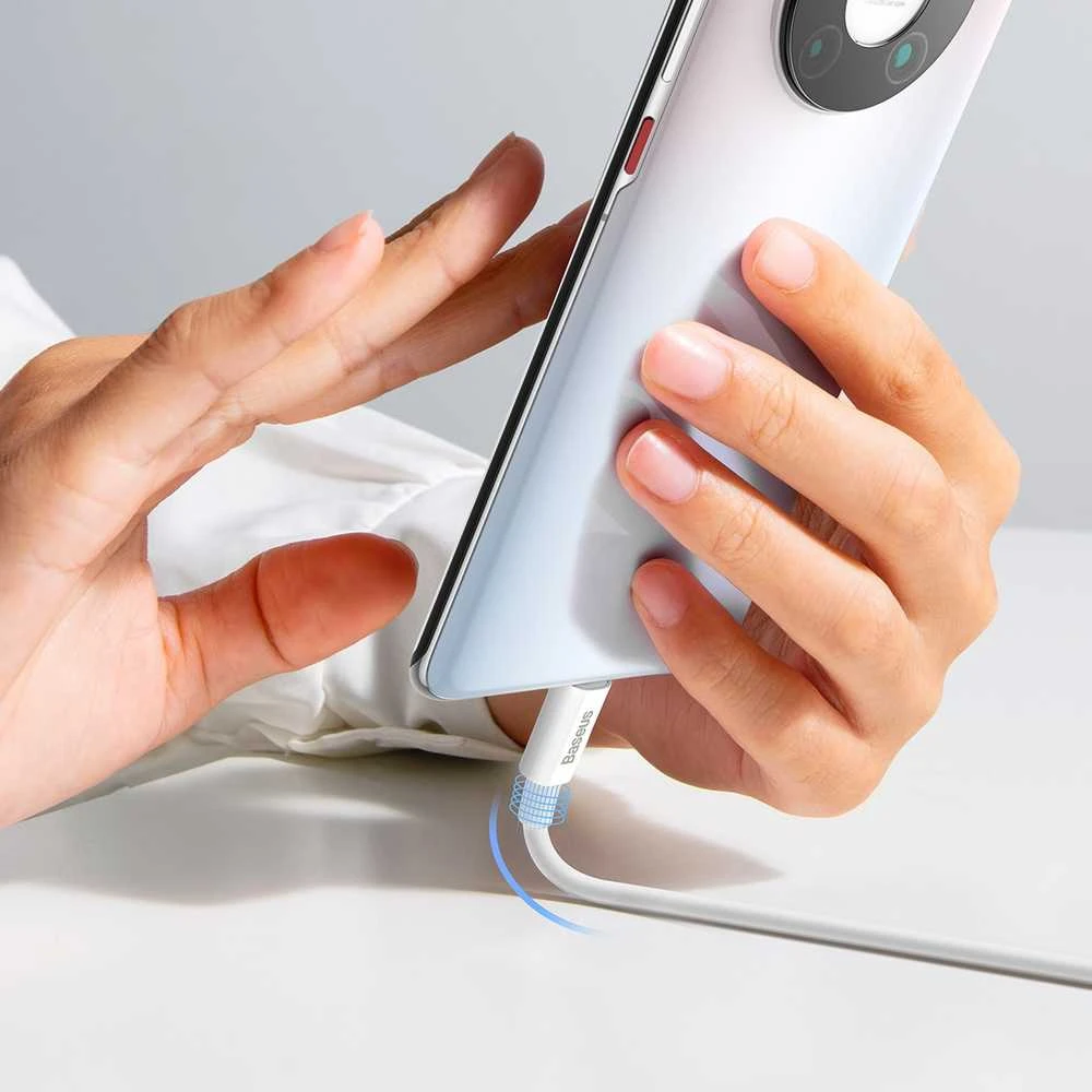 USB laidas per USB-C Baseus Superior 100W 0.25m (baltas)