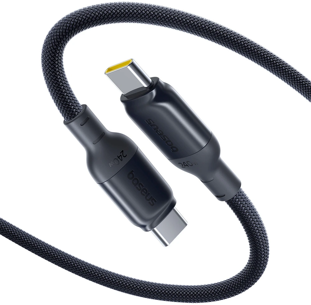 „Baseus PicoGo“ greito įkrovimo duomenų kabelis USB-C – USB-C 240W 2m „Cosmic Juodas“
