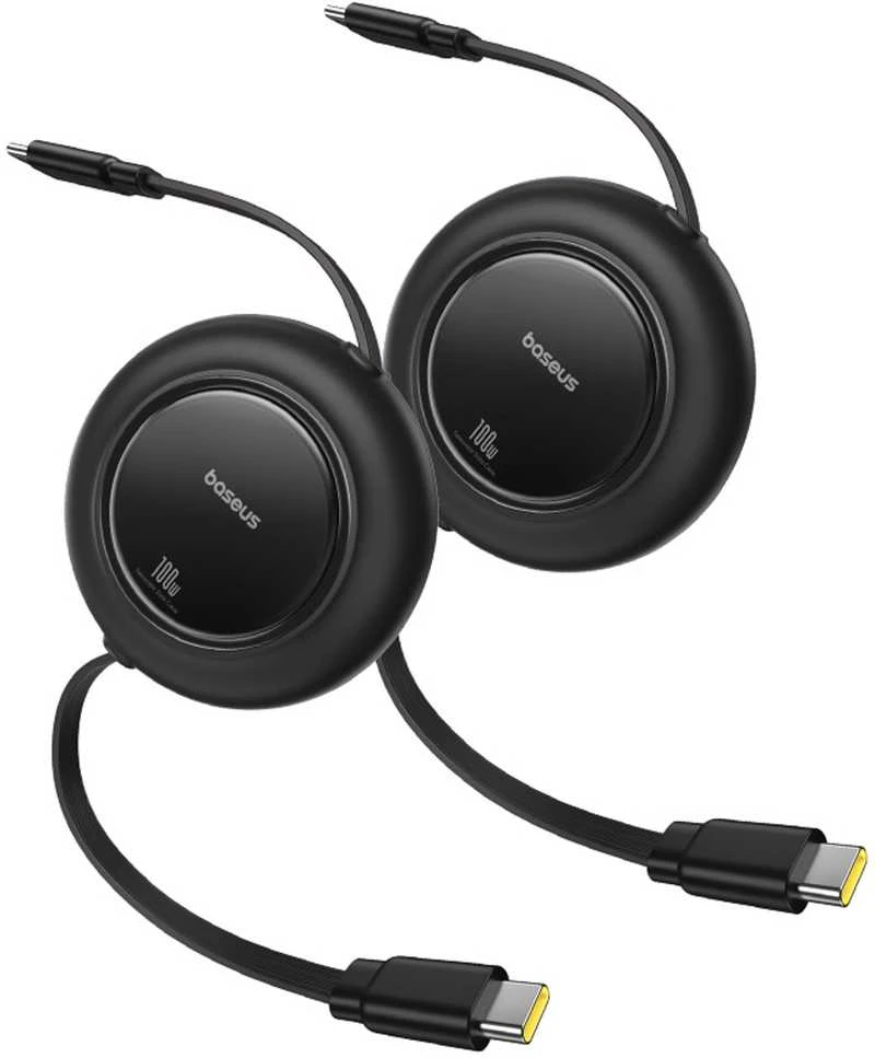 Kabelis zwijany Baseus Free2Pull 100W USB-C - USB-C 2m (2 vnt.) - juoda