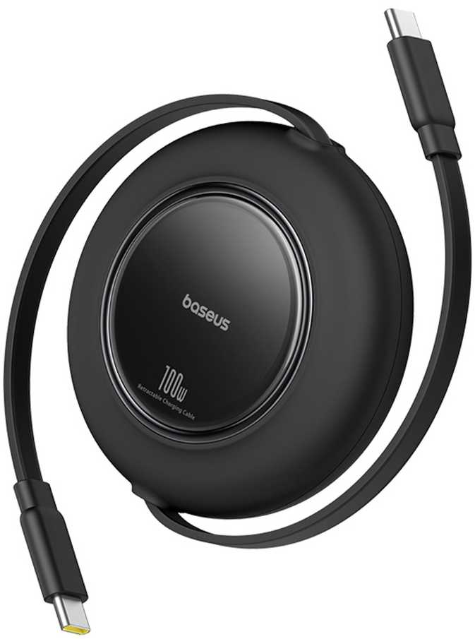 Kabelis Baseus Free2Pull Mini 100W ištraukiamas USB-C - USB-C 2m - juodas