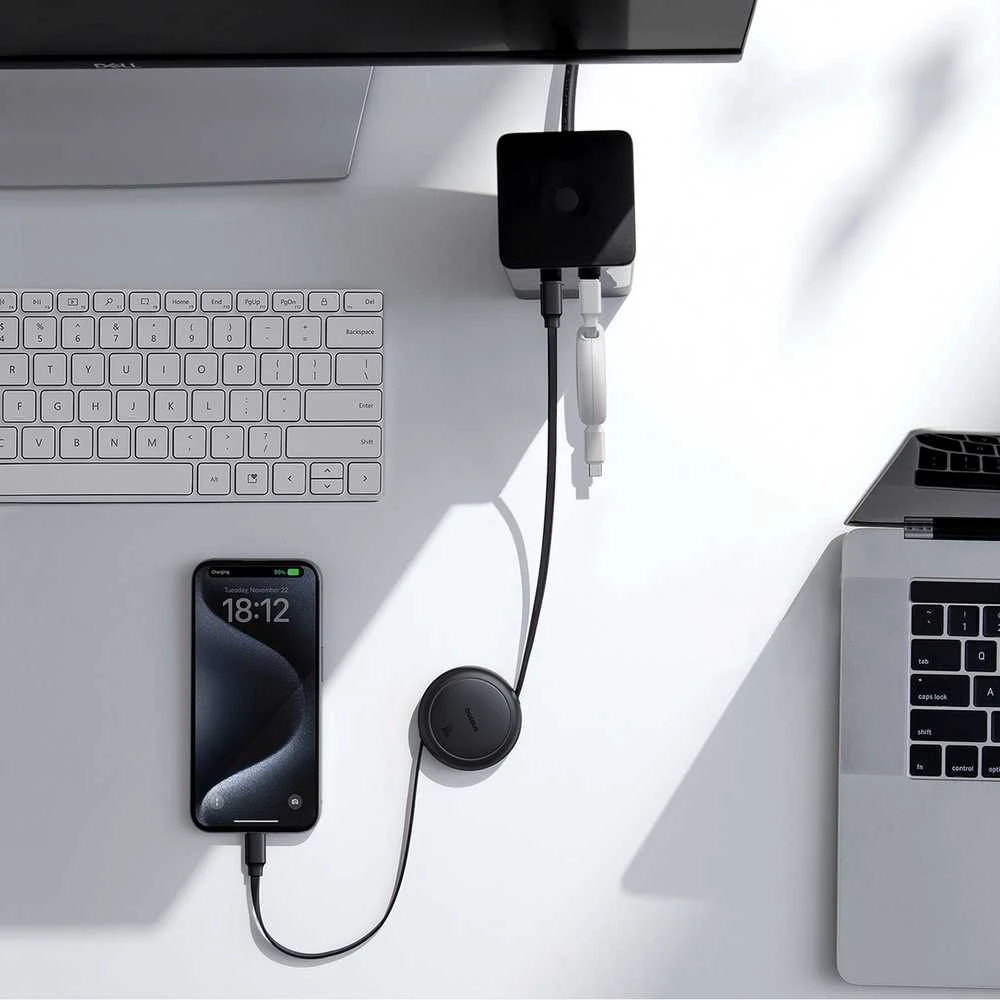Baseus Free2Pull Mini USB-C į USB-C USB laidas, 60 W, 1, (juodas)