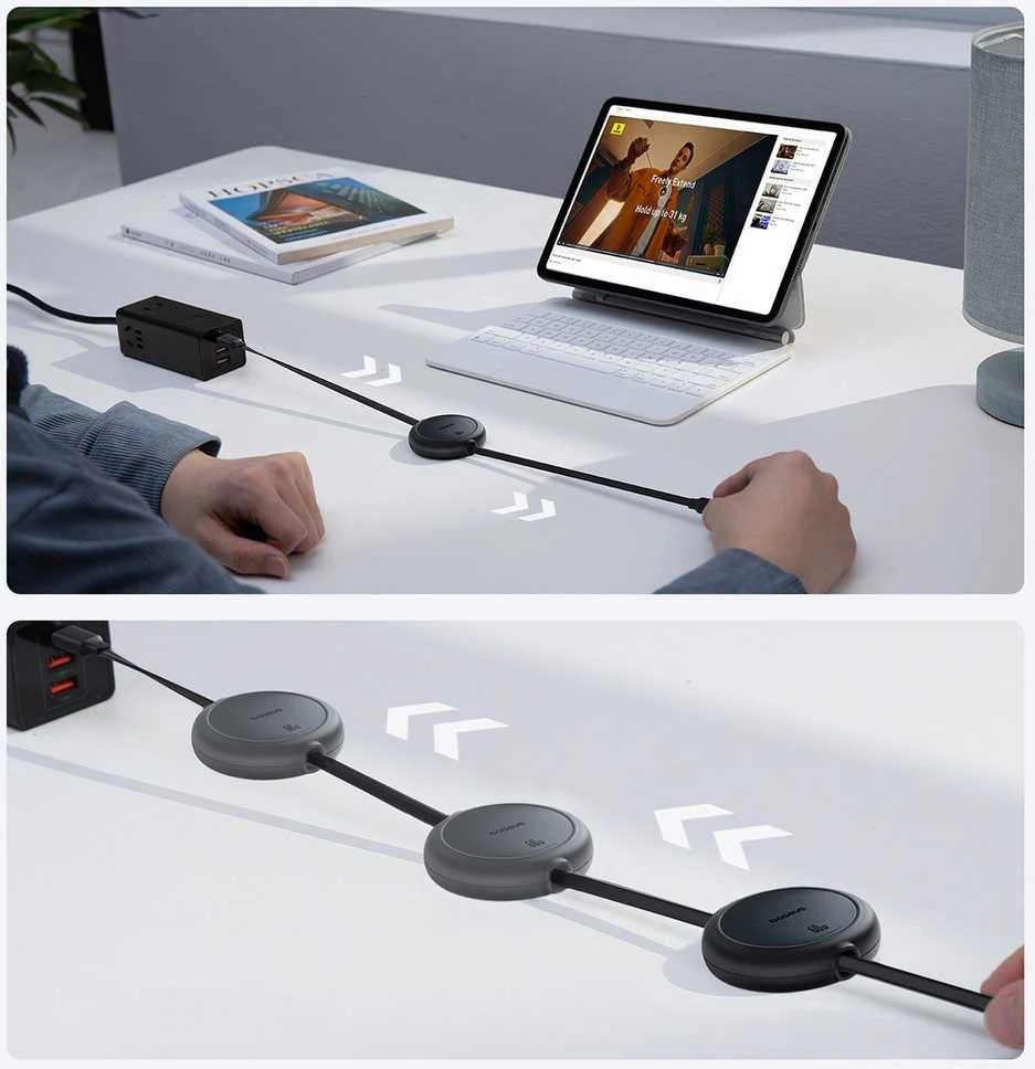 Baseus Free2Pull Mini USB-C į USB-C USB laidas, 60 W, 1, (juodas)