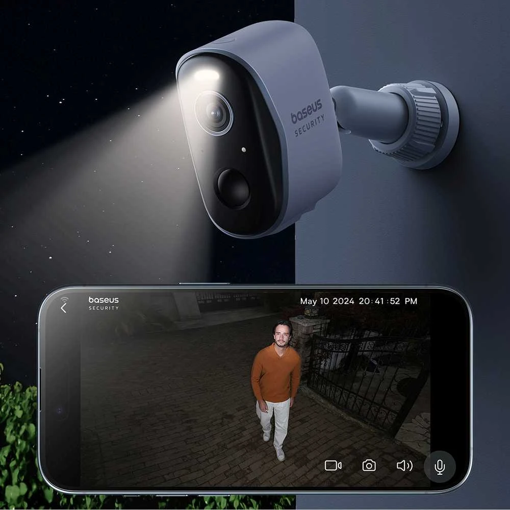 Baseus Security N1 Outdoor Camera 2K baltos spalvos