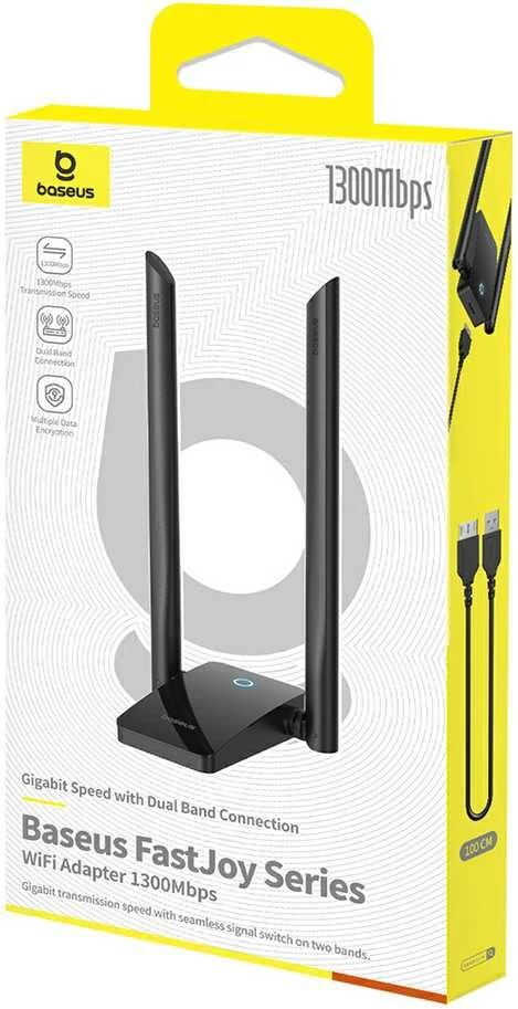 Adapteris WiFi Baseus FastJoy 1800Mbps (juodas)