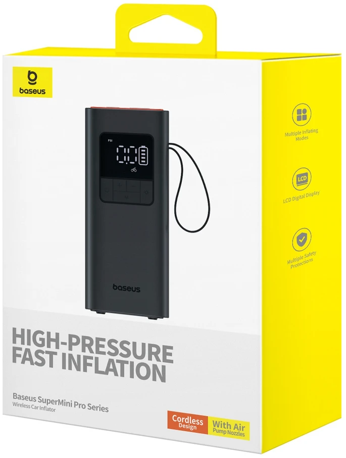 Baseus SuperMini Pro belaidis automobilio pripūtimas (juodas)