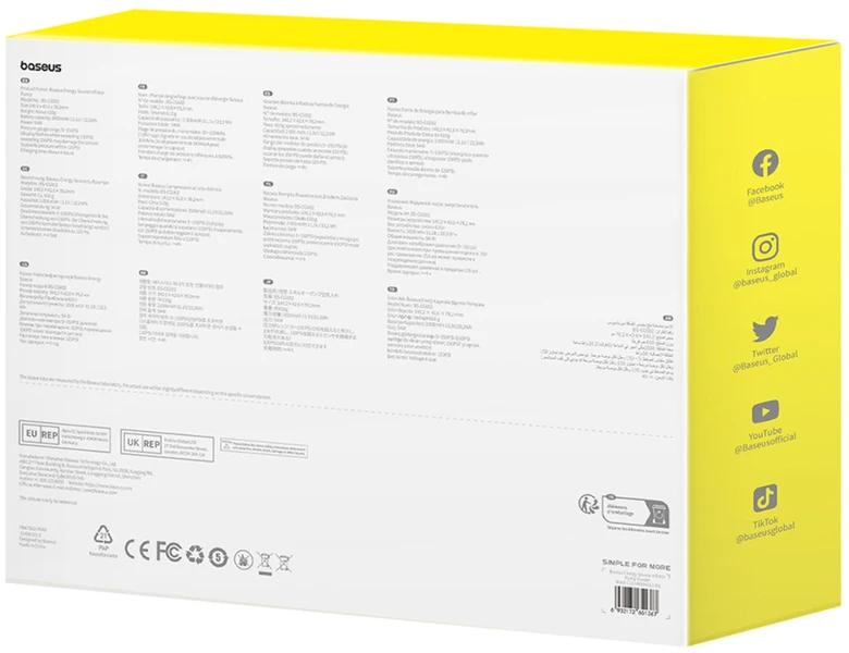 Baseus Energy Source automobilinis oro kompresorius – pilkas