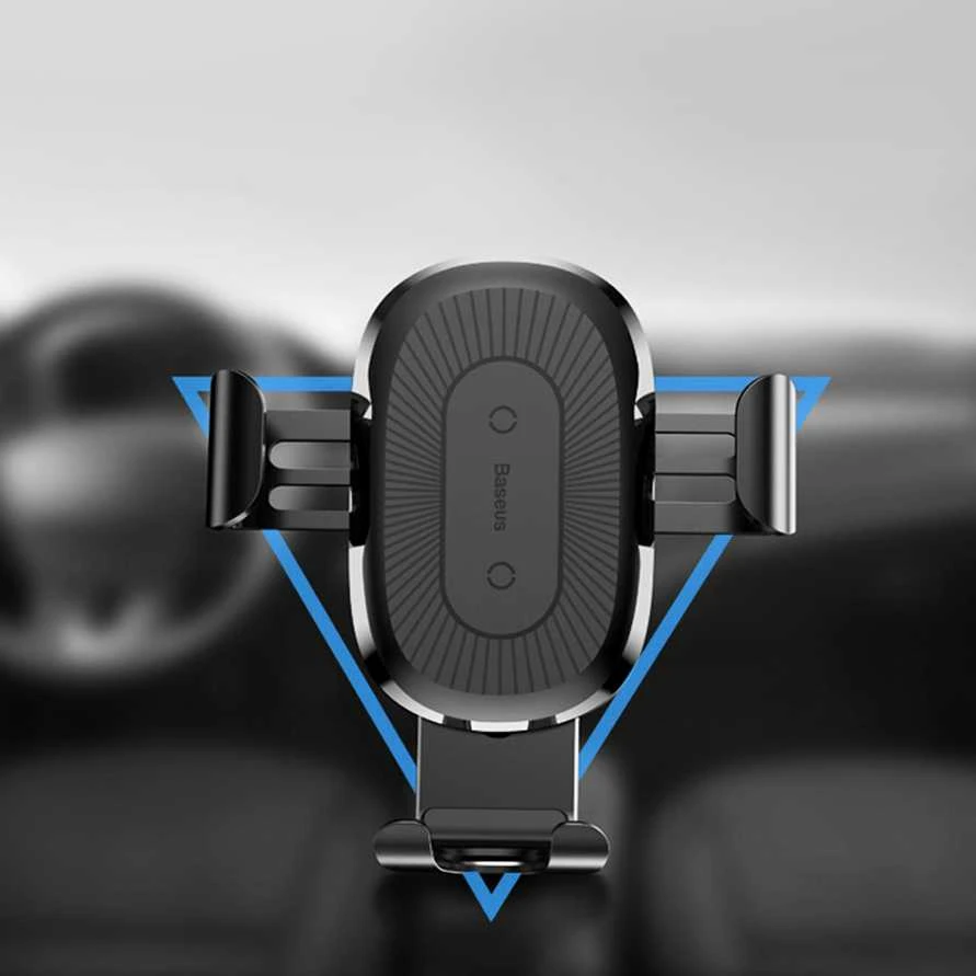 Baseus Gravity automobilinis laikiklis su belaidžiu Qi įkrovimu - Juodas