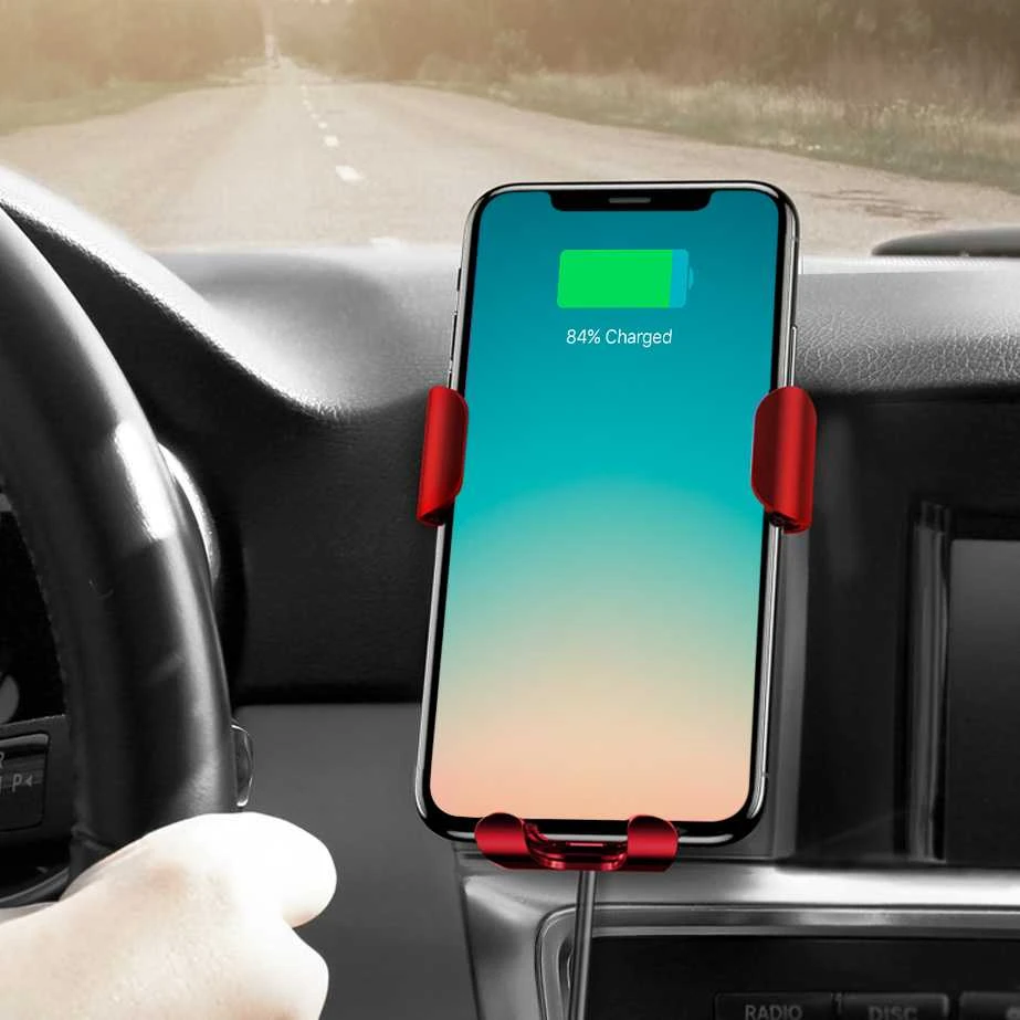 Baseus Gravity automobilinis laikiklis su belaidžiu Qi įkrovimu - Juodas