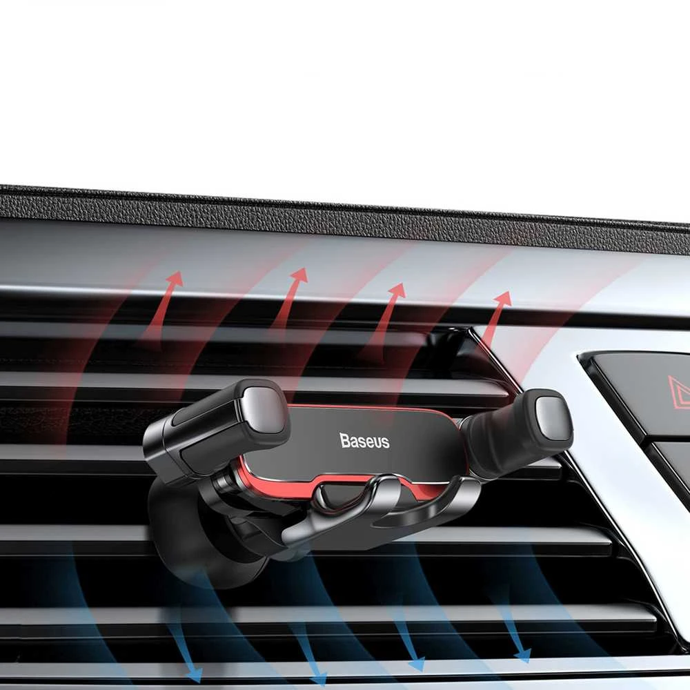 Baseus automobilinis laikiklis Mr Hui juodas, skirtas tvirtinti prie automobilio grotelių