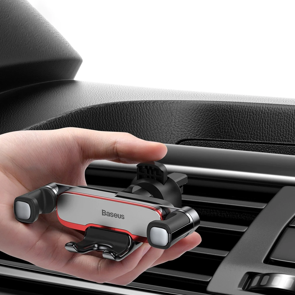 Automobilinis universalus telefono laikiklis Baseus (SUYL-HU0S) tvirtinamas ant ventiliacijos grotelių sidabrinis