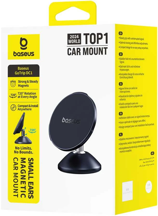 Baseus Automobilinis magnetinis laikiklis telefonams GoTrip DC1, juodas