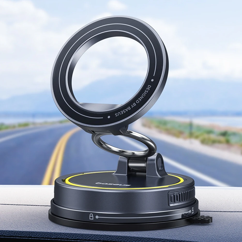 Baseus Automobilinis magnetinis laikiklis telefonams su siurbtuku PrimeTrip VC2 Flex, juodas