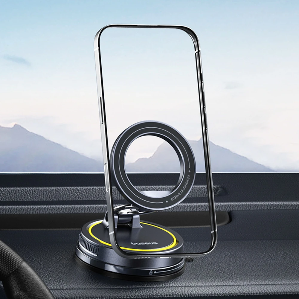 Baseus Automobilinis magnetinis laikiklis telefonams su siurbtuku PrimeTrip VC2 Flex, juodas