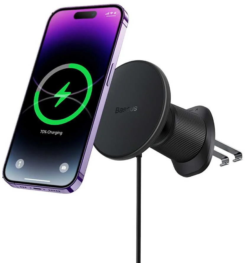 Magnetinis automobilinio telefono laikiklis Baseus su belaidžiu įkrovimu CW01 (juodas)