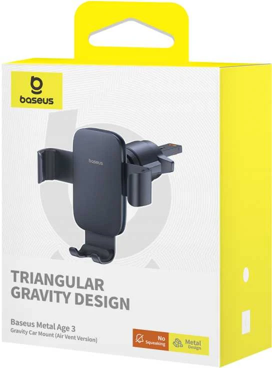 Baseus Metal Age 3 Gravity automobilio laikiklis Juodas