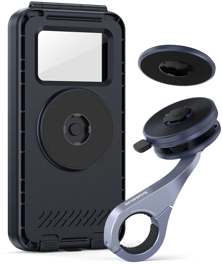 Baseus „PrimeTrip VB1“ magnetinis telefono laikiklis ant vairo – pilkas
