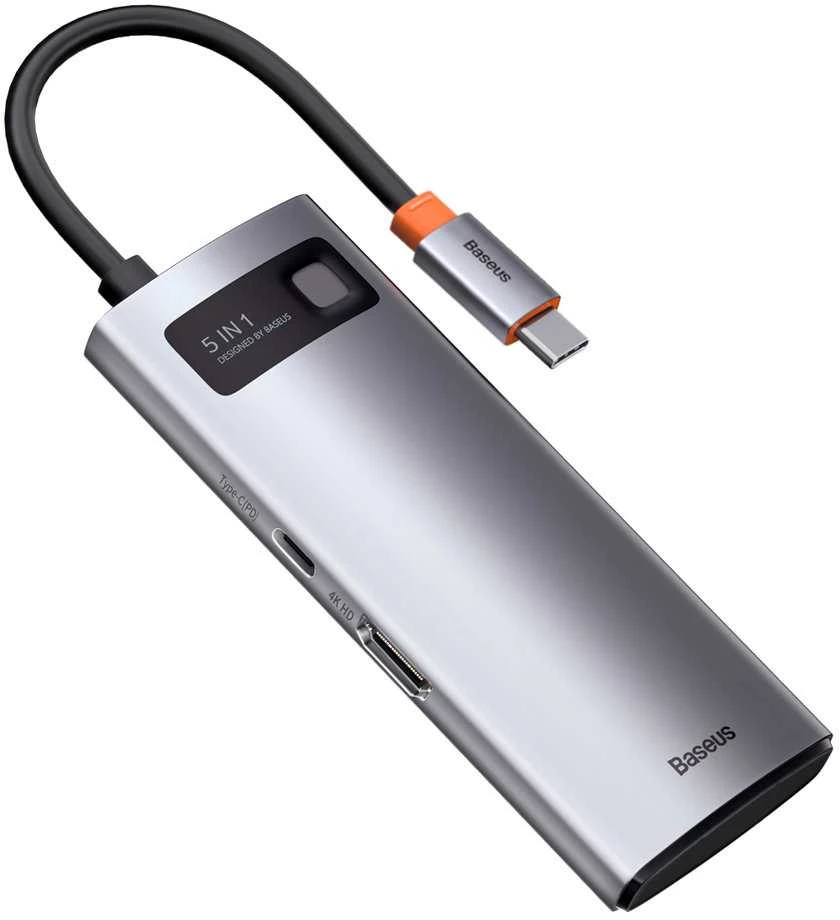 Baseus adapteris 5in1 USB-C šakotuvas 3x USB 3.0 + HDMI + USB-C PD