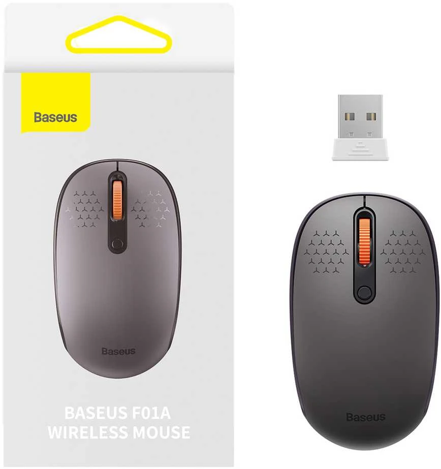 Belaidė pelė Baseus F01A 2.4G 1600DPI - matiniai pilka
